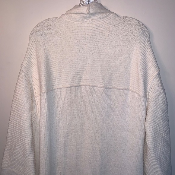 Free People By the Campfire Cardigan Long Sleeve Ivory Oversized S - Picture 10 of 15